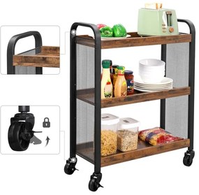 Măsuță de servire MARGE, maro/negru