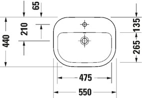 Duravit D-CODE 24025500002 - lavoar suspendat 55 x 44 cm, ceramică, alb lucios