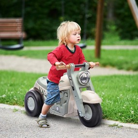 AIYAPLAY Vehicul de alunecare, Design de motocicletă, Muzică și Bule, pentru 2-5 ani, Cream White | Aosom Romania
