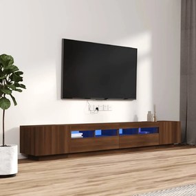 3120175 vidaXL Set dulapuri TV cu LED, 3 piese, stejar maro, lemn prelucrat