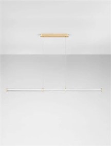 Lustra LED 3000K suspendata design liniar PHEME auriu periat