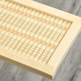 HOMCOM Separator de cameră din bambus, cu 2 rafturi, pliabil, picioare, natur | Aosom Romania