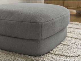 Taburet gri închis cu tapițerie din țesătură bouclé Leonore – Bobochic Paris