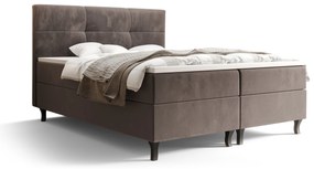 Pat matrimonial Boxspring 140 cm Lumba (maro) ( cu saltea și sp. depozitare). 1046675