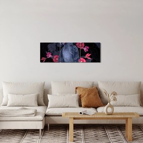 Tablou - Păpădia între flori (cu ceas) (90x30 cm)