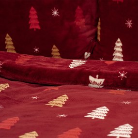 Lenjerie de pat din microflanel 4Home Crimson Woods, 140 x 220 cm, 70 x 90 cm