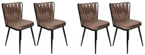 Set de scaune de sufragerie Kusakli Light Brown, 4buc., 4 buc