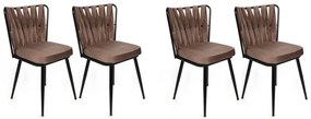 Set de scaune de sufragerie Kusakli Light Brown, 4buc.