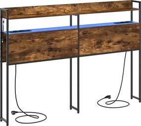 vidaXL Tăblie de depozitare cu raft Stejar afumat 150 cm Lemn compozit