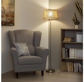 Brilagi - Lampă de podea LED CERIA 1xE27/40W/230V Ø 35 cm bej/crom mat