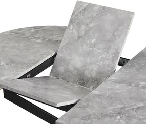 Masă extensibilă de dining, beton/neagră, 100x100-140x75 cm, ABERO TIP 1
