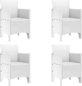 vidaXL Scaun pentru Grădină 4 pcs Alb Dimensiune: 53 x 49 x 85 cm