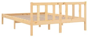 Cadru de pat, 140x190 cm, lemn de pin masiv Maro, 140 x 190 cm