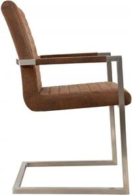 Set 2 scaune cu brate Loft maro antic/ argintiu