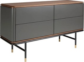 Comoda deosebita design LUX Dark Grey-Walnut 140x45cm