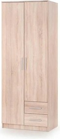 Dulap LIMA S-2, stejar sonoma, PAL laminat, cu 2 usi si 2 sertare, 80x