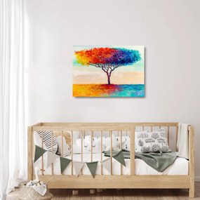 Tablou pe sticlă cu pom pictat (70x50 cm)