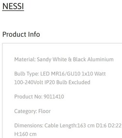 Lampadar design minimalist NESSI, NVL-9011410