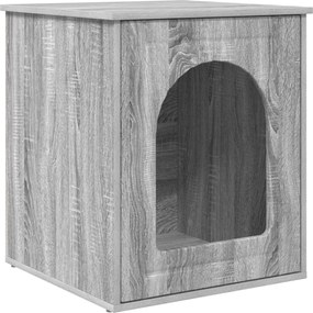 vidaXL Casa pentru pisici Gri Sonoma 53 x 52 x 62 cm Lemn compozit