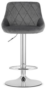 Scaun de bar gri KAST VELVET