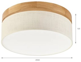 Brilagi - Plafonieră LED BELLADONNA, 20W/230V, Ø 30 cm, crem/stejar