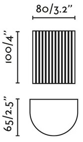 Aplica perete aluminiu striat gri, 1xGU10, SOLE round