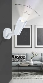 Aplica tip spot LED directionabil de perete/tavan LUMI alb