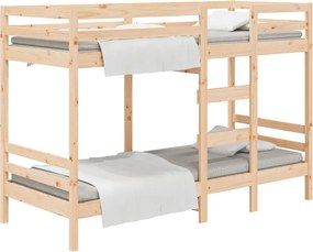 vidaXL Pat supraetajat fără saltea, 90x190 cm, lemn masiv de pin