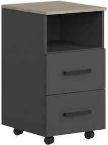 Comoda birou OFFICE NEW, gri antracit/stejar sonoma, PAL, 41x45x73 cm
