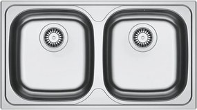Chiuveta bucatarie inox Franke Spark 78x43.5 cm cu 2 cuve fara picurator finisaj lucios