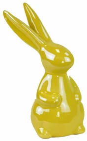 Decorațiuni de Paște Iepure galben, ceramică, 8,3x 14,3 x 6 cm