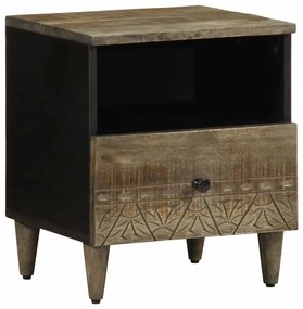vidaXL Noptiera gri deschis 40x33x46 cm lemn masiv de mango
