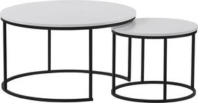 Set 2 masute cafea IKLIN, alb/negru