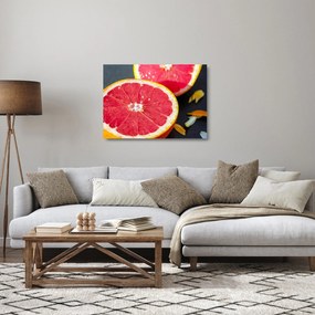 Tablou pe sticlă cu grapefruit tăiat (70x50 cm)