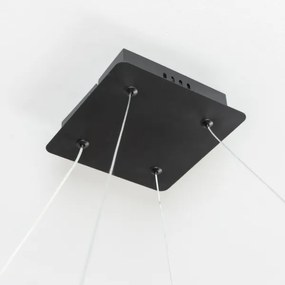 Brilagi - FALCON SLIM Lustră suspendată LED dimabilă pe cablu, 50 W, 230 V, 50 x 50 cm, negru + telecomandă