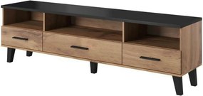 Comoda TV LOTTA, stejar wotan/negru, PAL, 80x40x53 cm