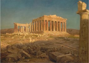 Tablou pe sticlă - Frederic Edwin Church, The Parthenon, reproducere (70x50 cm)