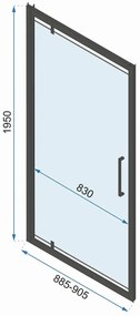 Cabina dus Rapid Swing Crom 100x80cm, Rea