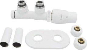 Supapa termostatica, alb mat, pentru calorifer baie, dreapta, Deante Alb mat