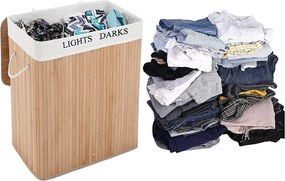 Cos pentru rufe XXL Bambus 100 L
