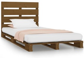 3120160 vidaXL Cadru pat mic Single 2FT6 maro miere 75x190 cm lemn masiv pin