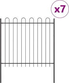 vidaXL Gard de Grădină 7 pcs Gri 11,9 x 1,5 m Oțel acoperit cu pulbere