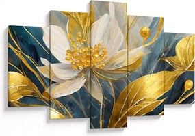 Tablou - Pictura de flori de aur (150x105 cm)