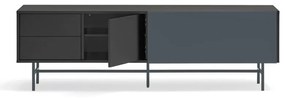 Comodă TV neagră-gri antracit 180x56 cm Nube – Teulat