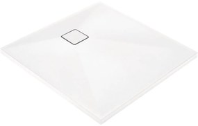 Cadita dus compozit slim patrata alba 90x90 cm Deante Correo Square Alb, 900x900 mm