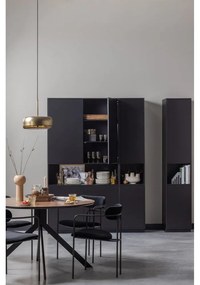 Bibliotecă modulară neagră din lemn masiv de pin 190x210 cm Finca – WOOOD