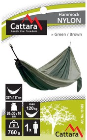 Cattara Hamac leagan cu agatare Nylon verde, 275 x 137 cm