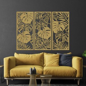SENTOP | Pictură murală din trei piese cu frunză de monstera | TROPICI
