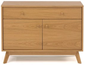 Comodă în culoare naturală joasă cu aspect de lemn de stejar 100x75 cm Kensal – Woodman