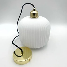 Lustră pe cablu HARMA 1xE27/15W/230V d. 20 cm alb/auriu